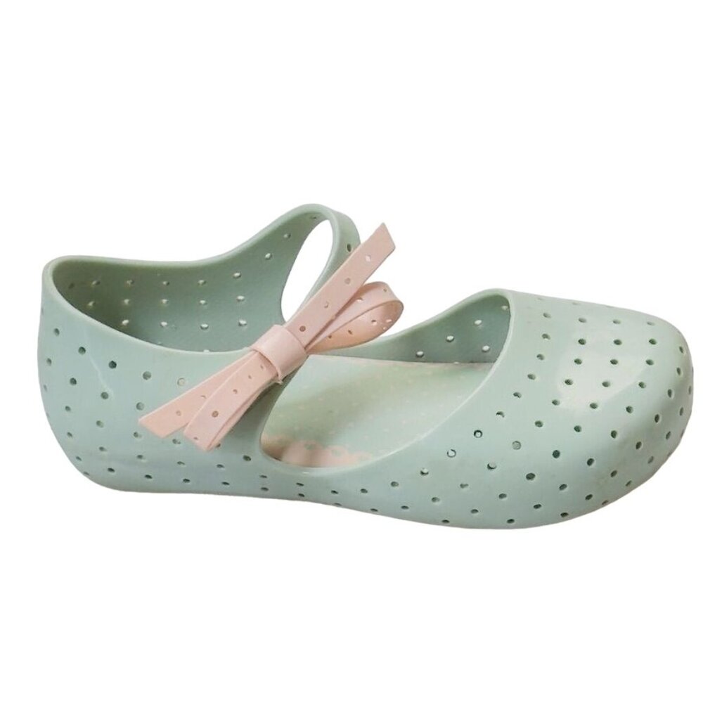MINI MELISSA Girls' Perforated Jelly Shoes Furadinha X Mary Jane Flats Size 11 - Picture 6 of 12